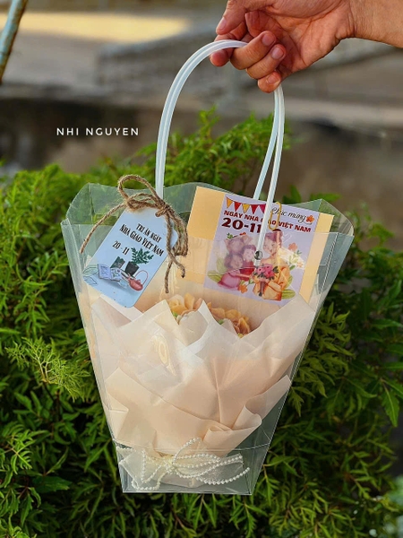 Túi Nhựa - Đựng Giỏ Hoa H3 - Quai Xách
