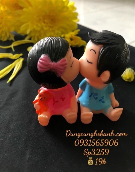 Tượng Em Bé - Búp Bê - PKD - Set 2 - Cặp Ngồi Hôn
