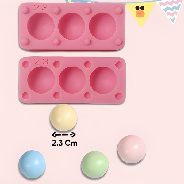 Khuôn Silicon - Vĩ Bi Tròn 2 Mảnh 3C 2.3cm