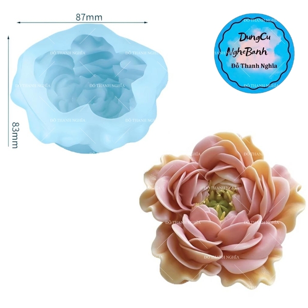 Khuôn Silicon - Hoa Mẫu Đơn Hàn Quốc Nhuỵ - 7.6cm Sp-106