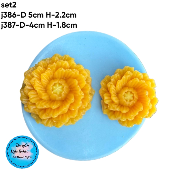 Khuôn Silicon - Set 2 Cúc Thược Dược J-386 J-387