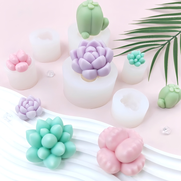 Khuôn Silicon - Sen Đá Đứng Hoa 4.2cm