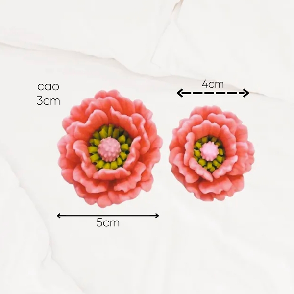Khuôn Silicon - Hoa Mẫu Đơn - Mã Số K2 Set 2 5cm 4cm