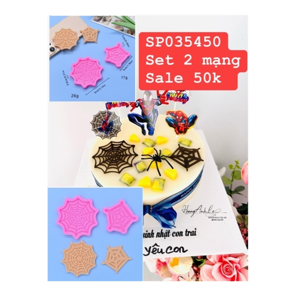 Khuôn Silicon - Động Vật - Set 2 Mạng Nhện