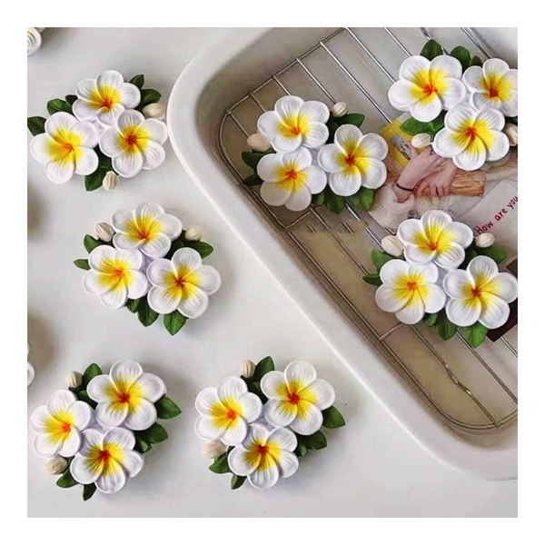 Khuôn Silicon - Hoa Sứ - 6.1cm - chùm hoa Sứ Kèm Lá