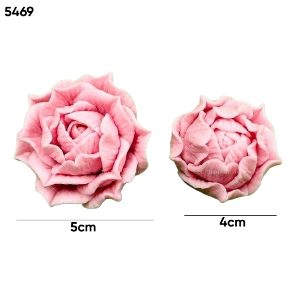 Khuôn Silicon - Hoa Hồng Lai Set 2 - 5cm 4cm