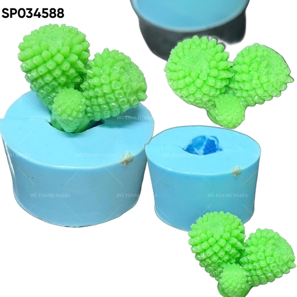 Khuôn Silicon - Sen Đá TIA - Chùm 3c - Gai Nhọn