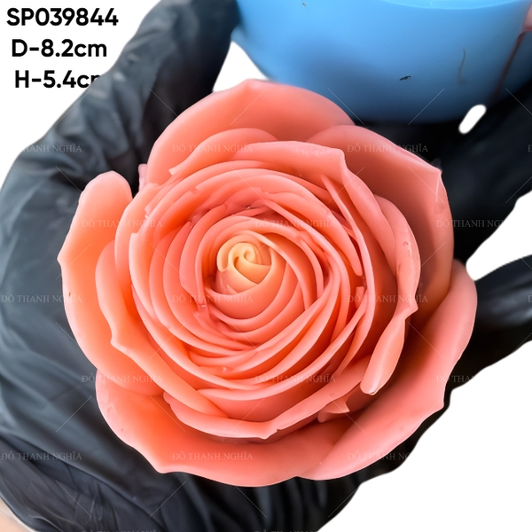 Khuôn Silicon Hoa Hồng Nở Xoè Lớn 8.2cm