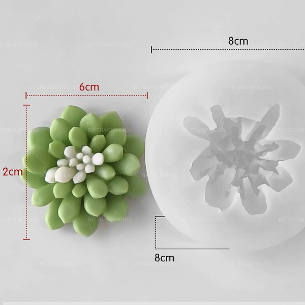 Khuôn Silicon - Sen Đá - Tia Tầng 6cm