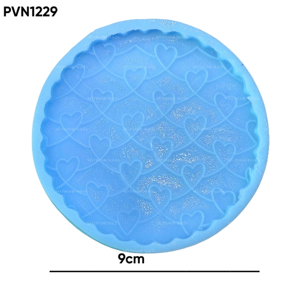 Khuôn Silicon - Mặt Ép Tròn Tim Set 2 - 9cm 8cm