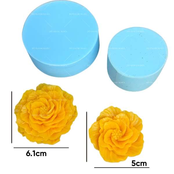 Khuôn Silicon - Hoa Mẫu Đơn Nhuỵ 5cm