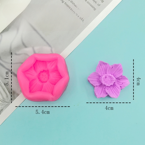 Khuôn Silicon - Hoa Cúc Dẹp 6C - 5cm