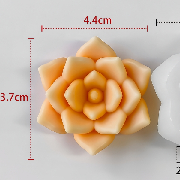 Khuôn Silicon - Sen Đá Nở - 4.4 cm- Mộng Nước Tia Tầng  J-1243