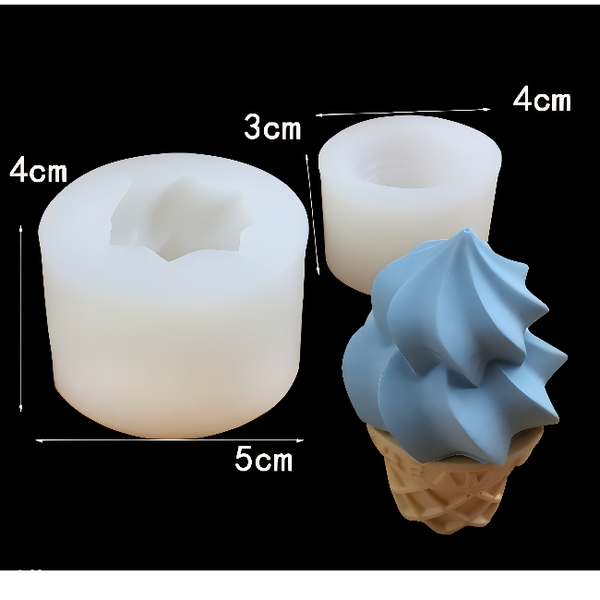 Khuôn Silicon - Cây Kem Xoắn 2c
