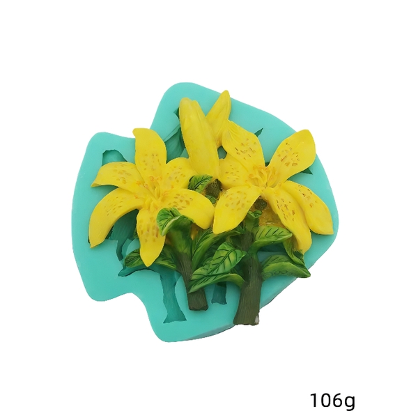 Khuôn Silicon - Chùm Hoa Cúc - Kèm Lá 2c 7.7cm
