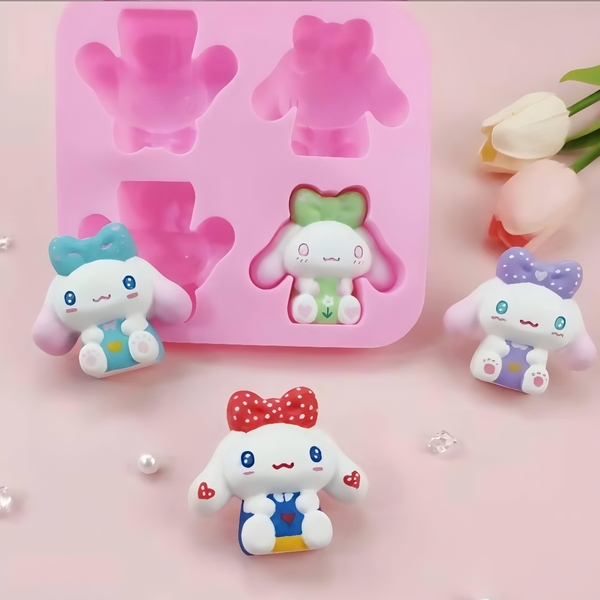 Khuôn Silicon - Vĩ Thỏ 4C Gấu Mèo MELODY-KUROMI
