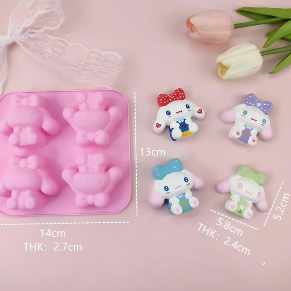 Khuôn Silicon - Vĩ Thỏ 4C Gấu Mèo MELODY-KUROMI