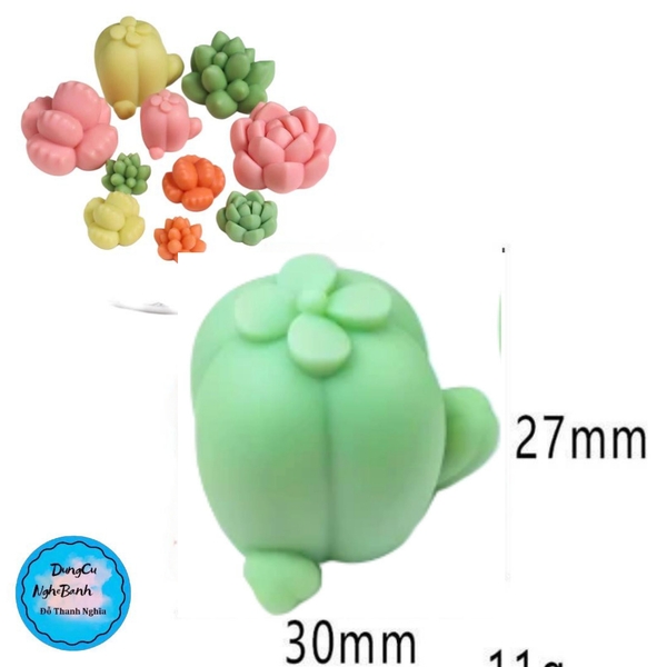 Khuôn Silicon - Sen Đá Đứng Hoa 3cm