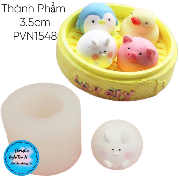 Khuôn Silicon - Động Vật - Chuột Thỏ Tròn 4.5cm