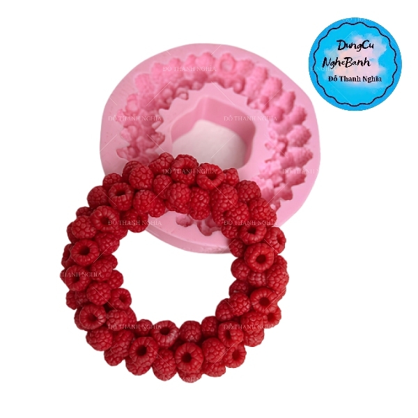 Khuôn Silicon - Trái Cây Berry - Mâm Xôi Lỗ Vòng Lớn 16 Phúc Bồn Tử Việt Quất