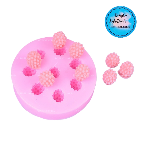 Khuôn Silicon - Trái Cây Berry - Phúc Bồn Tử - Rasberry 6c