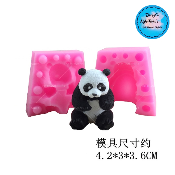 Khuôn Silicon - Động Vật - Gấu Trúc 2 Mảnh 4.2cm