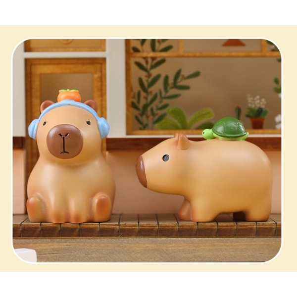 Khuôn Silicon - Động Vật - Capybara 2 Mảnh Cưỡi Rùa