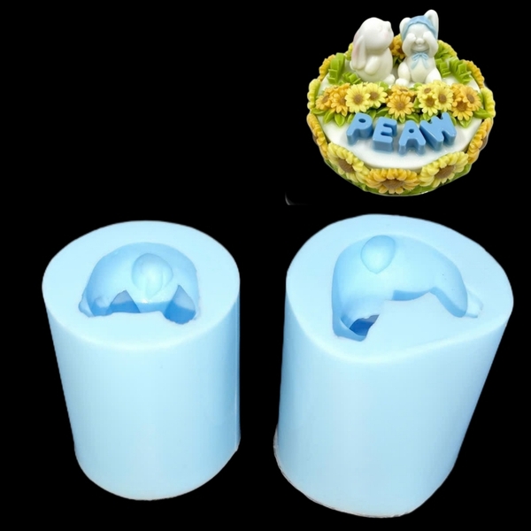 Khuôn Silicon - Động Vật - Con Thỏ Gấu Set 2