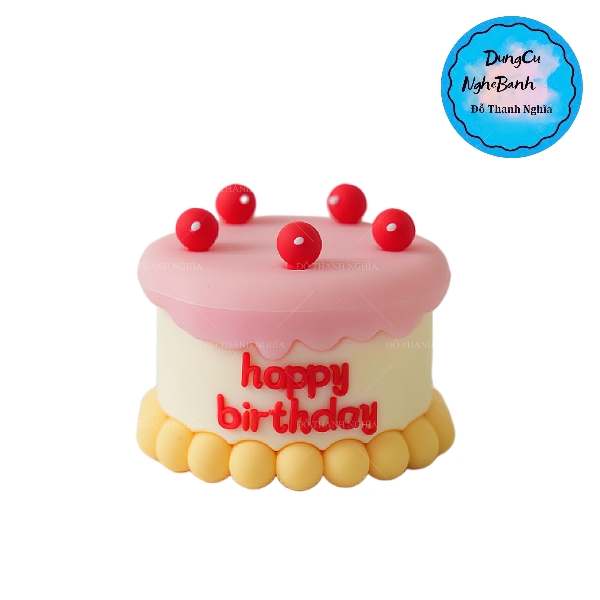 Khuôn Silicon - Bánh Kem -Happy Birthday 2 Mảnh