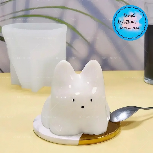Khuôn Silicon - Động Vật - Con Mèo Ngồi Pudding