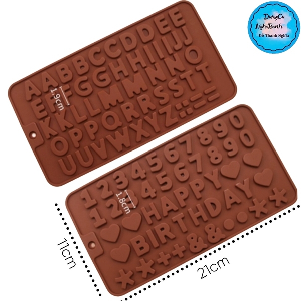 Khuôn Silicon - Chữ Số - Set 2 - 5cm - Nâu