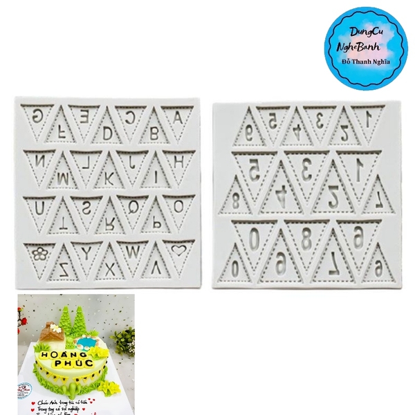 Khuôn Silicon - Chữ Số - Set 2 - 2cm - Tam Giác