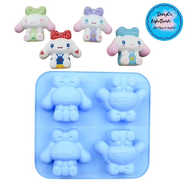 Khuôn Silicon - Vĩ Thỏ 4C Gấu Mèo MELODY-KUROMI