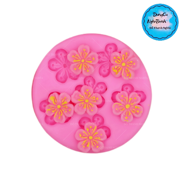Khuôn Silicon - Hoa Mai Đào 5 Cánh Vĩ 6c 2cm