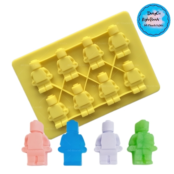 Khuôn Silicon - Em Bé - Lego Robot Vĩ 4cm 8c