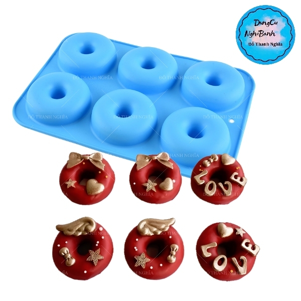 Khuôn Silicon - Donut - Vĩ 7.4cm H3.5 6c