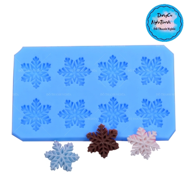 Khuôn Silicon - Noel - Cánh Tuyết Noel - 2.2cm Vĩ 8c