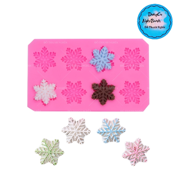 Khuôn Silicon - Noel - Cánh Tuyết Noel - 2.2cm Vĩ 8c