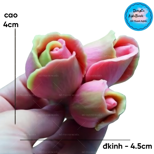 Khuôn Silicon - Chùm Hoa Hồng Búp 3c