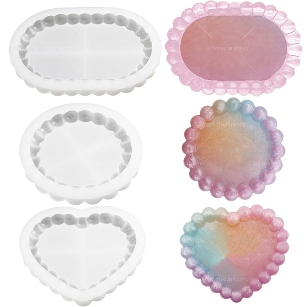 Khuôn Silicon - Mặt Kiểu Hạt Tròn - Oval 17cm