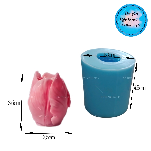 Khuôn Silicon - Hoa Tulip - SL95 - Hoa trung 40k