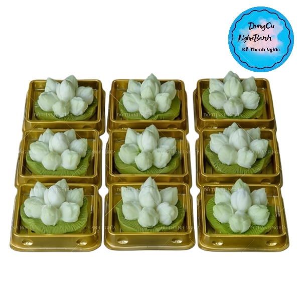 Khuôn Silicon - Hoa Sen Nụ - Búp Sen Kèm Lá 6cm 7c