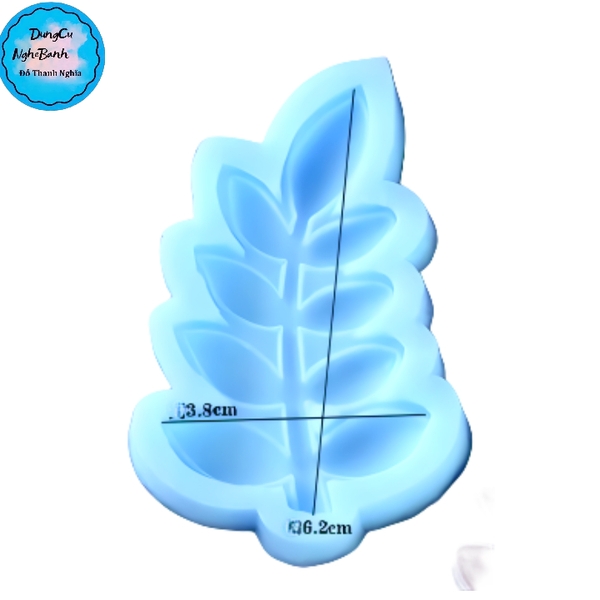 Khuôn Silicon - Lá Cành - Dây lá Hồng 6.2cm