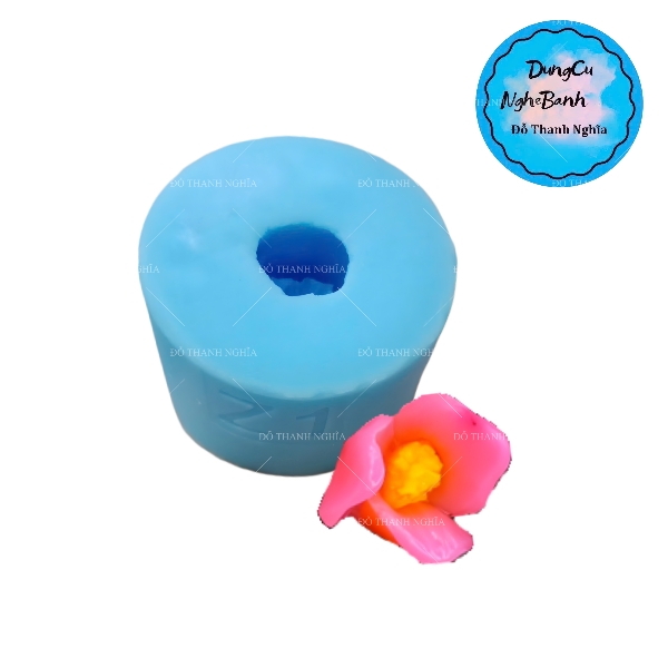 Khuôn Silicon - Hoa Trà Mẫu Đơn 3 Cánh Nhuỵ 2.5cm Z1