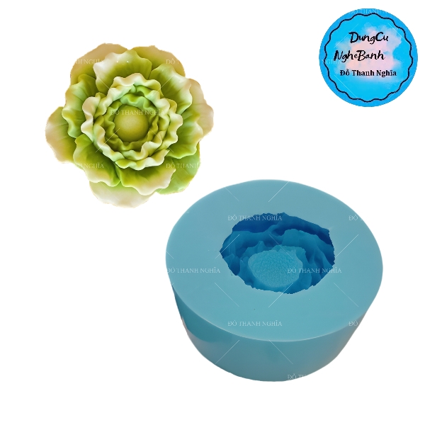 Khuôn Silicon - Hoa Mẫu Đơn - Đại đoá 12.5cm - Bắp Cải