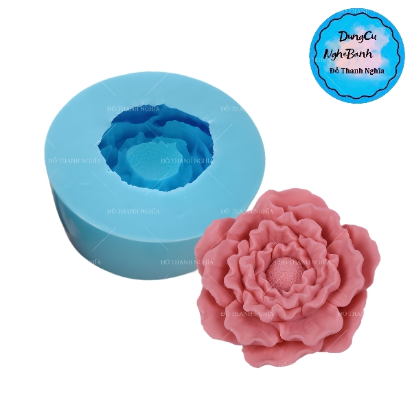 Khuôn Silicon - Hoa Mẫu Đơn - Đại đoá 12.5cm - Bắp Cải