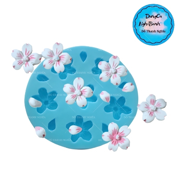 Khuôn Silicon - Hoa Mai Đào Nằm - 2.8cm - 6c Cánh Cắt