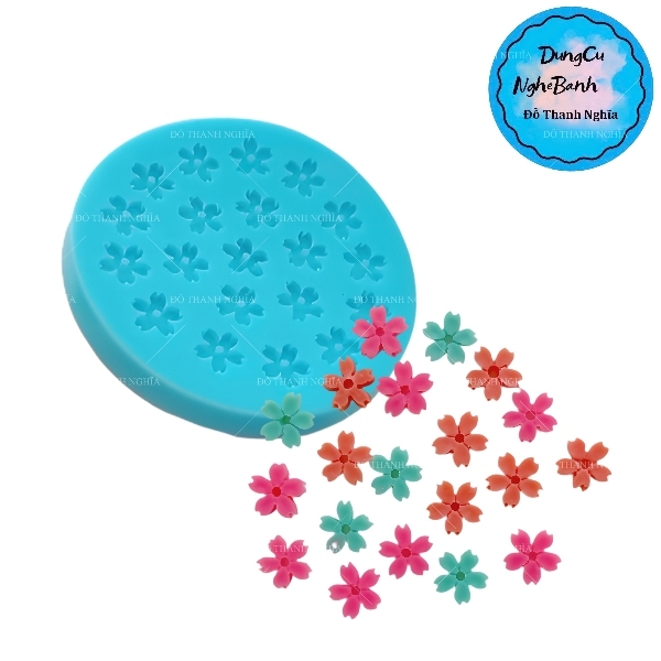 Khuôn Silicon - Hoa Mai Đào Nằm - 1.1cm - 20c Cánh Cắt