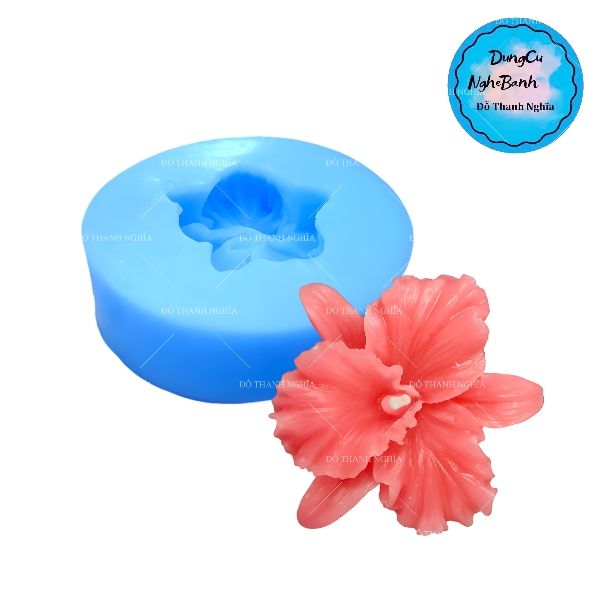 Khuôn Silicon - Hoa Lan Nằm - Lan Kèm Lá 6.2cm