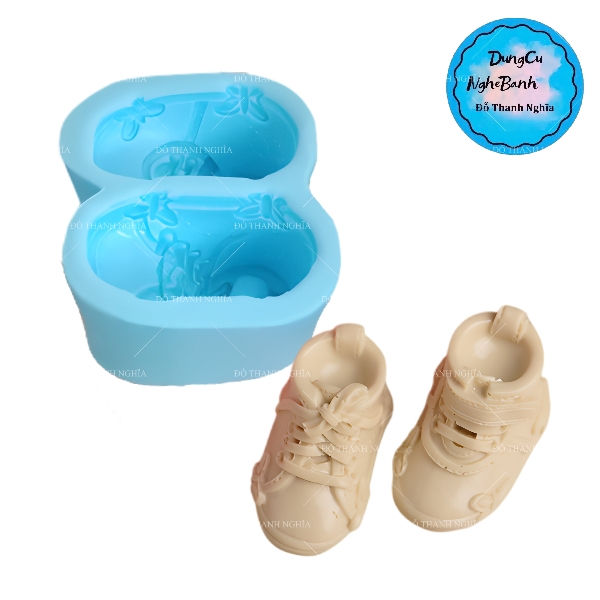 Khuôn Silicon - Em Bé Giày - Đôi Dây Bướm 6.2cm